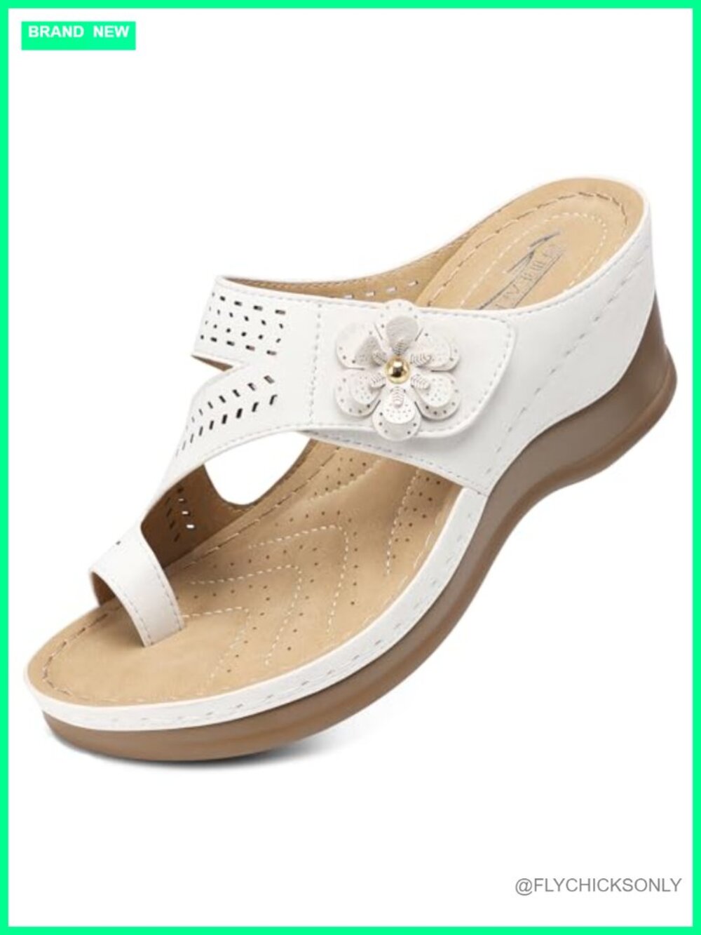 Women's Split Toe Wedge Sandals Arch Support Adjustable Slip-On Summer Shoes